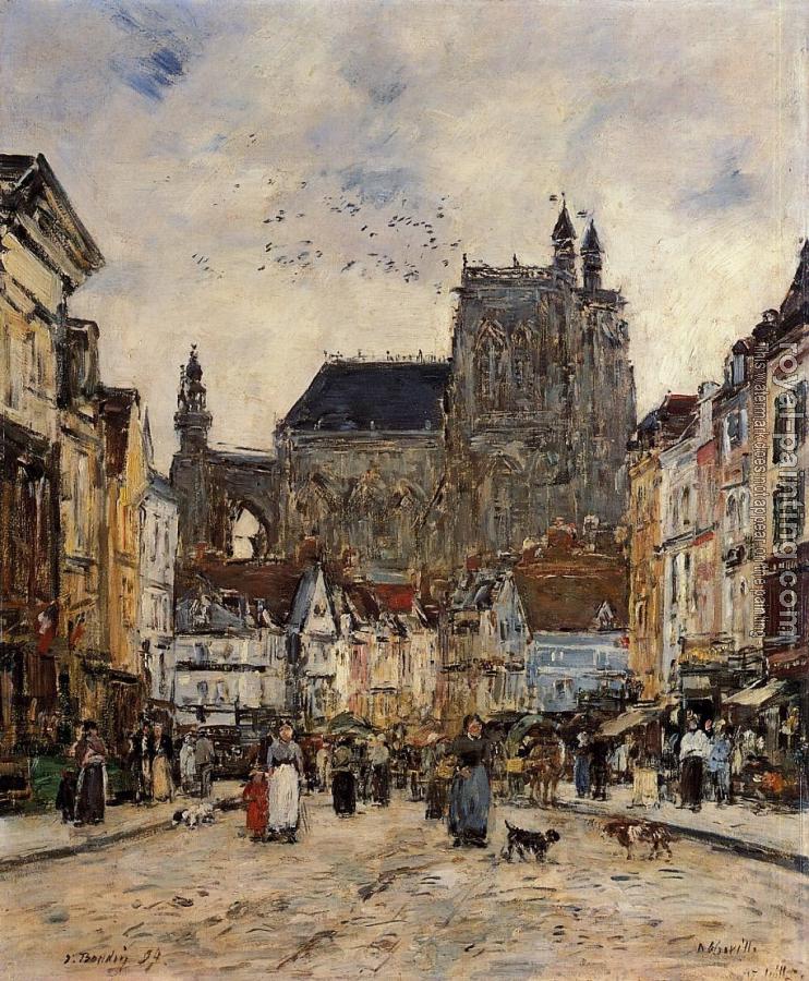 Eugene Boudin : Abbeville, Street and the Church of Saint-Vulfran